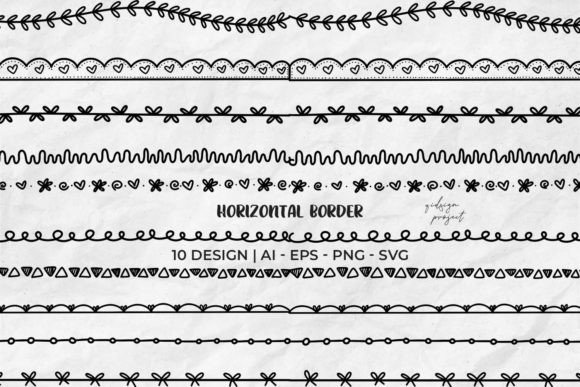 10 Horizontal Border, Decorative Element: Graphics & Illustrations for Local Branding