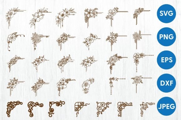 200 Decorative Corners SVG Bundle: Graphics & Illustrations