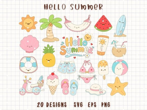 Beach Vacation Tropical Holiday Clipart: Graphics & Illustrations
