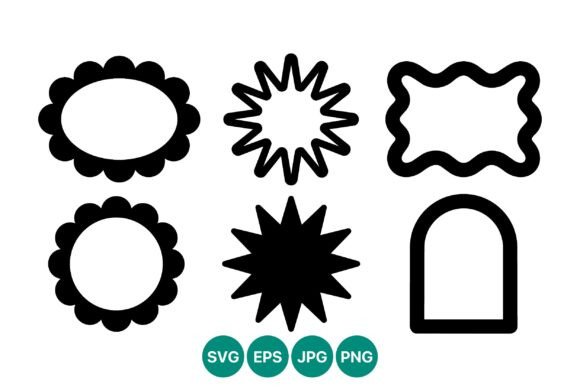 Black Rounded Decorative Shapes Vector