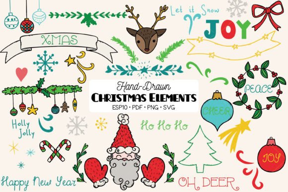 Christmas Decorative Elements Color Graphics & Illustrations