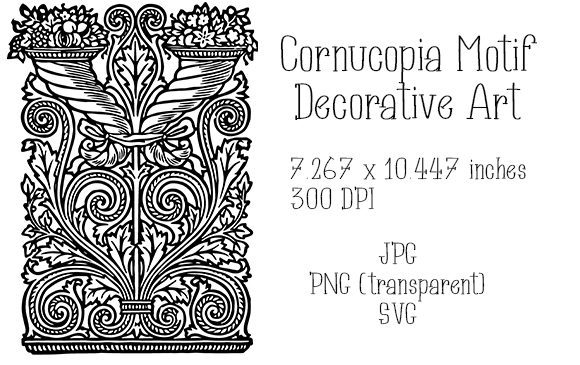 Cornucopia Motif Decorative Art: Graphics & Illustrations for Local Branding