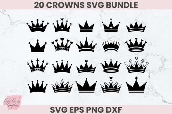 Decorative Crowns SVG Bundle: Graphics & Illustrations for Brand Elevation