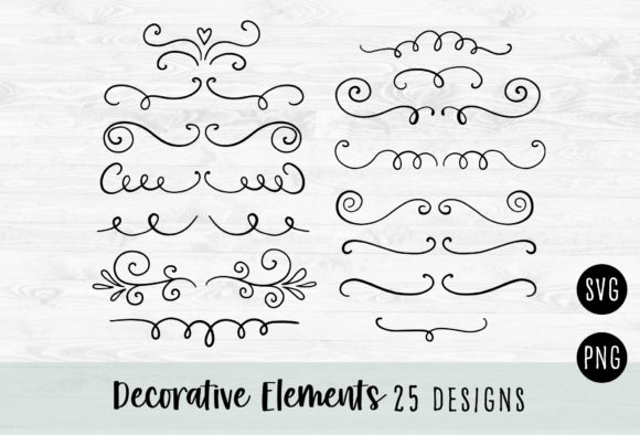 Decorative Elements and Swirls SVG: Graphics & Illustrations for Handmade Brands