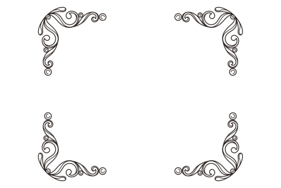 Decorative Filigree Corner Elements Graphics for Branding