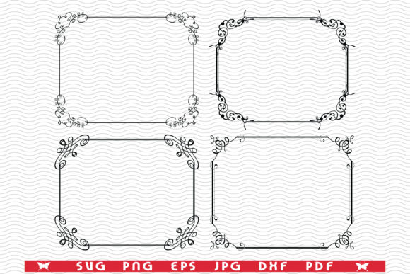 Decorative Frames, Black Silhouettes: Graphics & Illustrations for Authentic Branding
