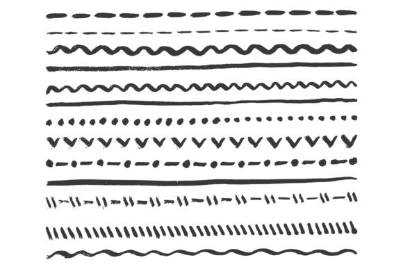 Decorative Ink Dividers: Hand-Drawn Graphics & Illustrations