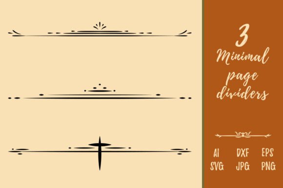 Decorative Minimal Line Art Page Divider Graphics & Illustrations