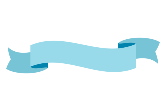 Decorative Ribbon Banner. Blue Vintage B Graphics