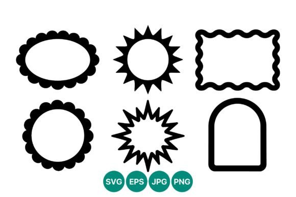 Decorative Scalloped and Wavy Frames: Graphics & Illustrations for Editorial Polish