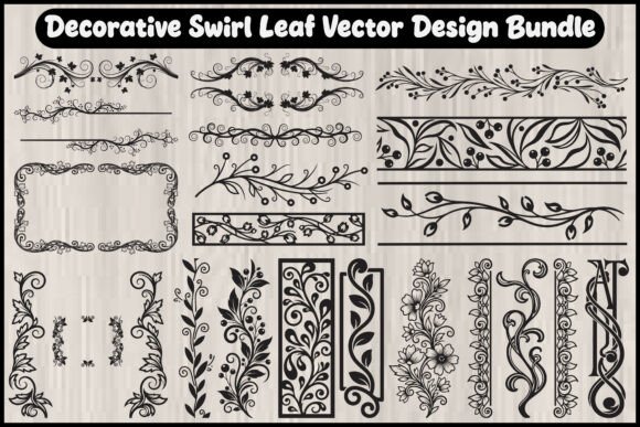 Decorative Swirl Leaf Vector Design Bund