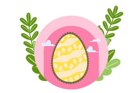 Easter Egg with Scalloped Decorative Graphics