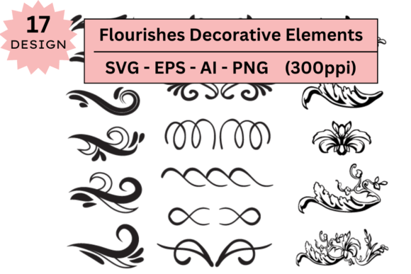 Flourishes Decorative Elements Bundle: Graphics & Illustrations for Handmade Brands