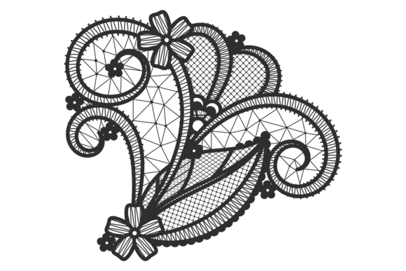 Flower Lace Element Graphics for Crafters