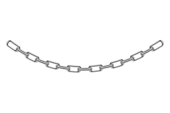 Hanging Metal Links. Silver Decorative C Graphics
