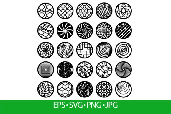 Laser Cut Round Abstract Decorative Graphics & Illustrations
