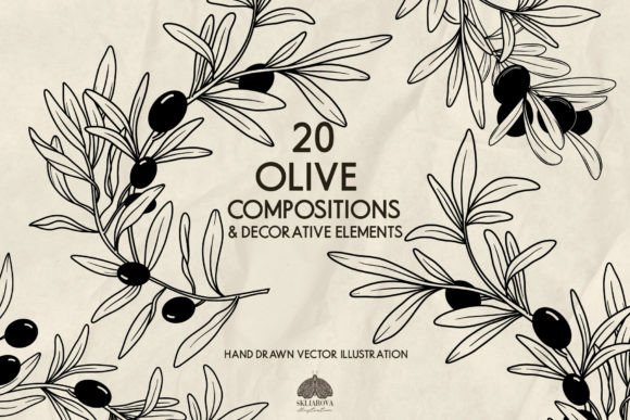 Olive Decorative Ornaments Graphics for Crafting