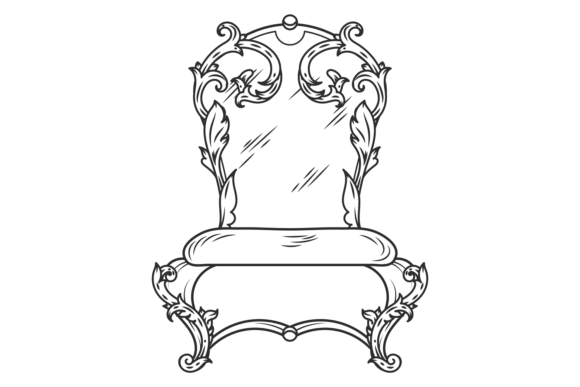 Ornate Vintage Chair Graphics for Branding and Marketing
