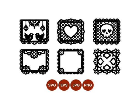 Papel Picado Decorative Mexican Vector: Graphics & Illustrations for Authentic Local Branding