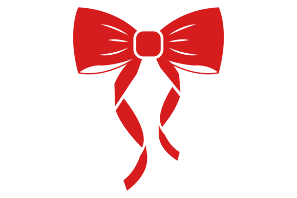 Red Decorative Bow Icon for Graphics and Illustrations