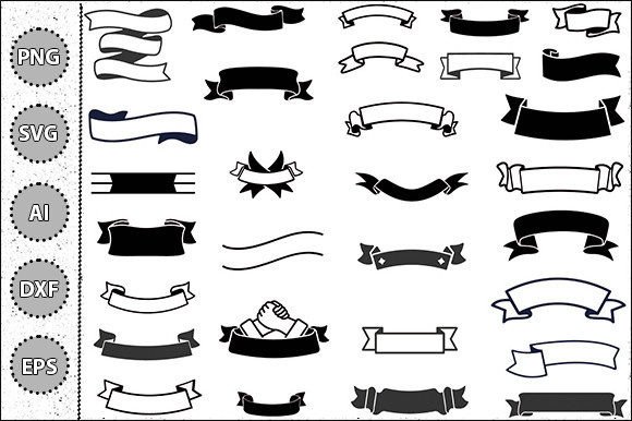 Ribbon Decorative Elements: SVG Graphics & Illustrations