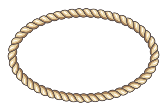 Rope Frame Graphics: Oval Decorative Cord Illustrations