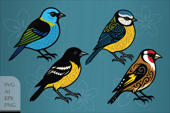 Set of Decorative Birds: Premium Graphics & Illustrations