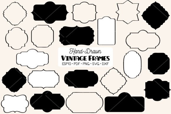 Vintage Frames Decorative Border Label: Retro Graphics & Illustrations